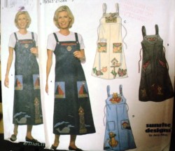 7981 SIMPLICITY  STRAPPY TIED JUMPER, APPLIQUES PATTERN 6-10, 12-16 UNCUT